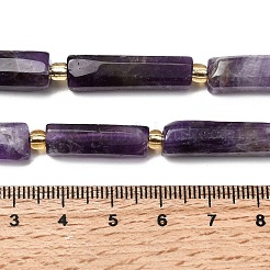 天然石アメジストビーズ連売り  コラム  シードビーズで  パープル  14~30x6.5~7.5x6.5~7.5mm  穴：1mm  約13~15個/連  15.87''（40.3cm）〜16.06''（40.8cm）&nbsp;G-D353-A16-01