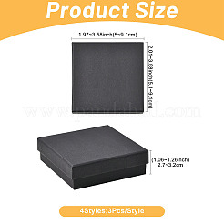12Pcs 4 Styles Cardboard Paper Jewelry Set Boxes&nbsp;CBOX-FS0001-12
