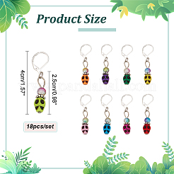 18Pcs 9 Colors Halloween Skull Plastic Pendant Stitch Markers&nbsp;HJEW-NB00004