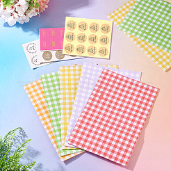 20Pcs 5 Colors Rectangle with Tartan Pattern Paper Bags&nbsp;CARB-TA0001-16