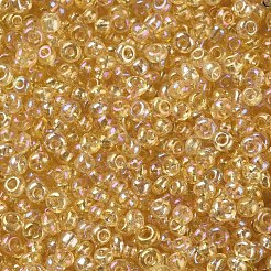 ラウンドガラスシードビーズ  透明色の虹  ラウンド  淡いチソウ  12/0  2mm  穴：1mm  約30000個/ポンド&nbsp;SEED-A007-2mm-162