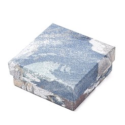 Floral Oil Painting Print Square Cardboard Jewelry Boxes&nbsp;CBOX-A010-01A-04