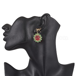 Flower Glass Dangle Stud Earrings&nbsp;EJEW-MZ00522