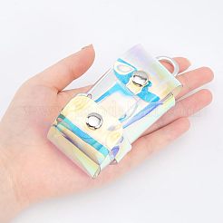 玉虫色のPVCプラスチックダブルゴルフボール収納袋  携帯用ゴルフボールケース  クラスプ付  ゴルフ用 スポーツツールアクセサリー  ゴルファーへのプレゼント  カラフル  115mm&nbsp;AJEW-WH0329-40