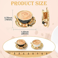 コーヒーエナメルピン 4色 2個  バックパック服用合金ブローチ  ミックスカラー  19x26mm  2個/カラー&nbsp;JEWB-CJ0003-31