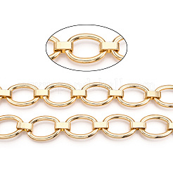 アルミニウムオーバルリンクチェーン  溶接されていない  ライトゴールド  27.5x19x4mm  12x5x1.5mm&nbsp;CHA-N003-42KCG