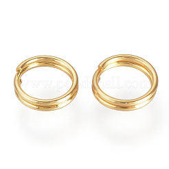 304ステンレススプリットリング  ダブルループ丸カン  ゴールドカラー  5x1.4mm  内径約3.6mm&nbsp;STAS-Q186-01-5mm-G