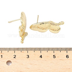 Brass Micro Pave Clear Cubic Zirconia Stud Earring Findings&nbsp;LS-KK-Z106-02G-06