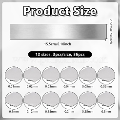 36Pcs 12 Styles 304 Stainless Steel Blank Sheets&nbsp;STAS-OC0001-37