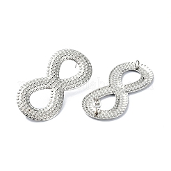 変色しない304ステンレススチールスタッドピアス金具  カン付き  無限大  48x22.5mm  穴：3.5mm  ピン：10.5x0.5mm&nbsp;STAS-L024-006P-01
