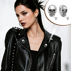 16 Bags Tibetan Style Skull Alloy Decorative Rivets&nbsp;DIY-DR0007-75AS