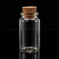 ガラスの瓶のガラスびん  コルク栓付き  希望のボトル  透明  5x2.7cm  容量：約13ml（0.44液量オンス）&nbsp;AJEW-H004-4