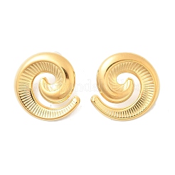304ステンレススチールスタッドピアス  18KGP本金メッキ  フラットラウンド  24.5x24.5mm&nbsp;EJEW-B121-02G-01