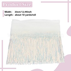 10ヤードのビーズスパンコールポリエステルタッセルリボン  服飾材料  カラフル  13インチ（330mm）&nbsp;SRIB-WH0026-12C