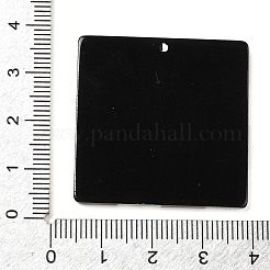 アクリルパーツ  黒と白の格子模様  笑顔  34.5x35x2.5mm  穴：1.6mm&nbsp;FIND-M046-01B
