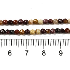 天然石モッカイトビーズ連売り  多面カット  ラウンド  3mm  穴：0.7mm  約127個/連  14.57''（37センチメートル）&nbsp;G-Z068-B04-01