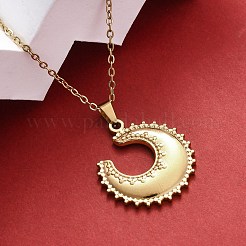 Crescent Moon 304 Stainless Steel Pendant Necklaces&nbsp;NJEW-M096-33G