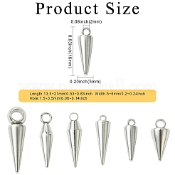 60Pcs 6 Styles 201/304 Stainless Steel Pendants&nbsp;STAS-CJ0002-93