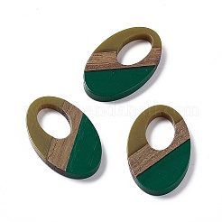 Opaque Resin & Walnut Wood Pendants&nbsp;RESI-M027-02C