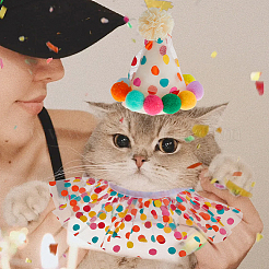 Polyester & Plastic & Felt Pet Birthday Hats & Collars Sets&nbsp;MP-WH0001-03