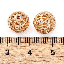 Brass Micro Pave Clear Cubic Zirconia Spacer Beads&nbsp;KK-Z089-09KCG-02