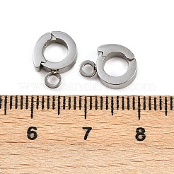 304ステンレススチールツイスタークラスプ  丸いリング  ステンレス鋼色  11x8x3mm  穴：1.9mm&nbsp;STAS-B095-04P-02