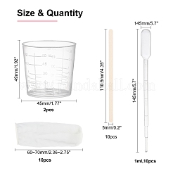DIYのペンダント作り  シリコンモールド付き  プラスチック計量カップとピペット  ラテックス指サックと木製クラフトスティック  ミックスカラー&nbsp;DIY-OC0001-96