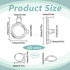 60Pcs Tibetan Style Alloy Toggle Clasps&nbsp;FIND-SP0001-23AS