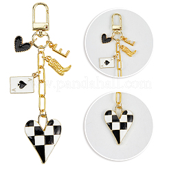 2Pcs 2 Colors Alloy Enamel Pendant Decorations&nbsp;HJEW-BM0001-55