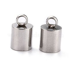 変色しにくい304ステンレススチールコードエンド  エンドキャップ  ステンレス鋼色  11x7mm  穴：2.5mm  内径：6mm&nbsp;STAS-H153-05B-P