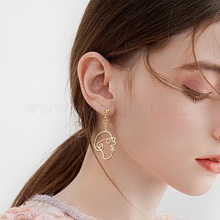 DIY Abstract Face Drop Earring Making Kit&nbsp;DIY-SZ0008-67