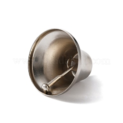 アイアン製ベルペンダント  プラチナ  33x36mm  穴：5mm&nbsp;IFIN-WH0065-07P