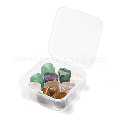バレンタインデーのテーマ10pcs5スタイル天然宝石ヨーロピアンビーズ  大穴ビーズ  ハート  13~14x13~14x9~10mm  穴：5.5~6mm  2個/スタイル&nbsp;G-LS0001-71