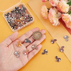 72個9スタイルアロイエナメルペンダント  リスチャーム  ミックスカラー  15~16x17~18x1.2~1.5mm  穴：1.8~2mm  8個/スタイル&nbsp;ENAM-PH0002-91