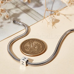 スターリングシルバービーズ  キューブ  ヨーロッパのビーズ  文字Z  6x6x6mm  穴：4.5mm&nbsp;STER-WH20009-04Z-P