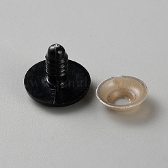 レジン人形の目  クラフトアイ  工芸用  ワッシャー付き  かぎ針編みのおもちゃとぬいぐるみ  ブラック  18x16mm&nbsp;DIY-WH0504-454