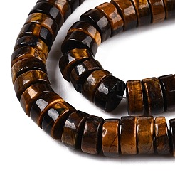 天然石タイガーアイビーズ連売り  ヒシビーズ  ディスク  10.5x4.5mm  穴：1mm  約50個/連  8.46~8.78''（21.5~22.5センチメートル）&nbsp;G-T138-49