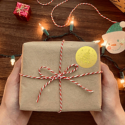 プラスチック製の粘着式金箔エンボスステッカー  メダル装飾ステッカー  クリスマスツリー  5x5cm  4pcs /シート&nbsp;DIY-WH0211-412