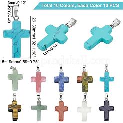 Cross Gemstone Pendants Sets&nbsp;G-PH0027-01-WH