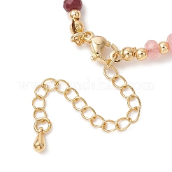 Brass & Dyed Natural Malaysia Jade Rondelle Beaded Bracelets for Women&nbsp;BJEW-JB13323-01
