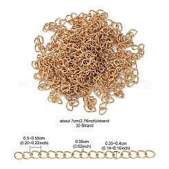 鉄カーブチェーンエクステンダー  エンドチェーン  ニッケルフリー  ライトゴールド  70x3.5~4mm&nbsp;IFIN-YW0001-48-NF