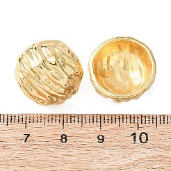 テクスチャ加工された丸い真鍮のスタッドピアス  18KGP本金メッキ  18x18mm&nbsp;EJEW-D346-05G