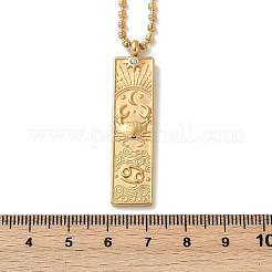 304 Stainless Steel Clear Cubic Zirconia Rectangle Constellation Pendant Necklaces for Women Men&nbsp;NJEW-S435-01G-D