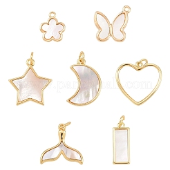 2Pcs Natural Shell Heart Pendants&nbsp;KK-YW0003-73