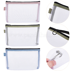 3Pcs 3 Colors Nylon Mesh Storage Zipper Bags&nbsp;ABAG-CN0001-59