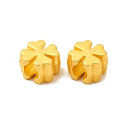 ラックめっき合金欧州ビーズ  大穴ビーズ  クローバー  マットゴールドカラー  9.5x9x6.5mm  穴：4mm&nbsp;PALLOY-K255-06MG