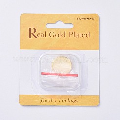 真鍮チャーム  フラットラウンド  ニッケルフリー  18KGP本金メッキ  20x1mm  穴：2mm&nbsp;X-KK-S350-271