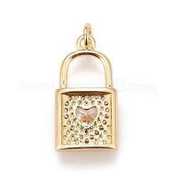 Brass Micro Pave Cubic Zirconia Pendants&nbsp;KK-A161-30G