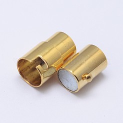 コラム 304 ステンレススチール ロックチューブ マグネット留め具  イオンプレーティング（ip）  ゴールドカラー  17.5x8mm  穴：6mm&nbsp;STAS-D117-D-G