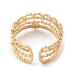 304 Stainless Steel Multi Line Open Cuff Rings&nbsp;RJEW-D002-05G